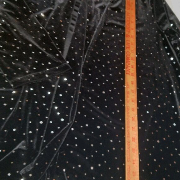 Slinky Brand Shirt Plus Size 1X Open Front Black Velour Mirrored Sequins Party - Picture 6 of 11